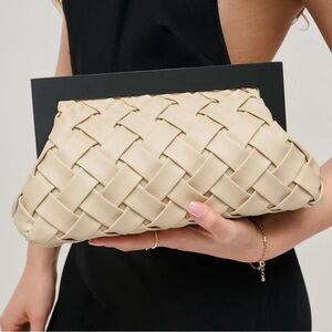 Braided Clutch in Cream